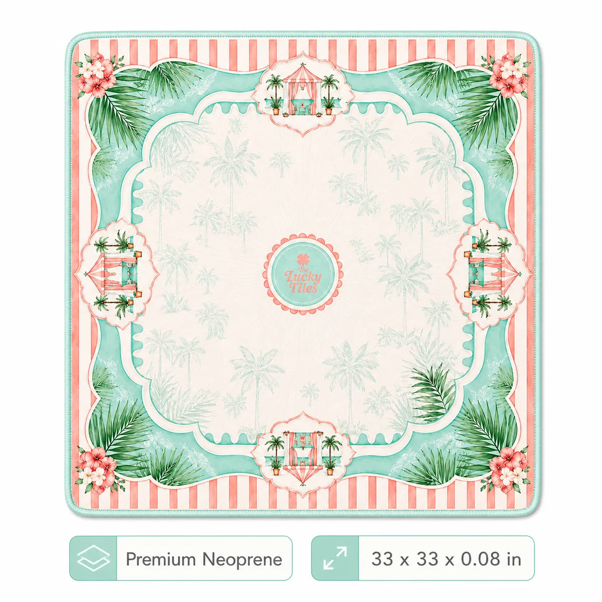 Palm Springs Garden American Mahjong mat full design by The Lucky Tiles