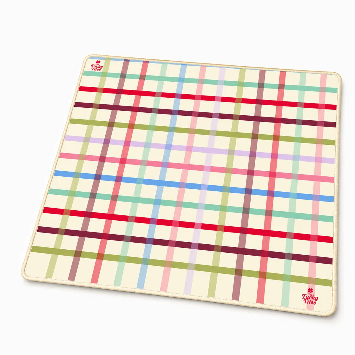 Pastel Plaid American Mahjong mat full design by The Lucky Tiles