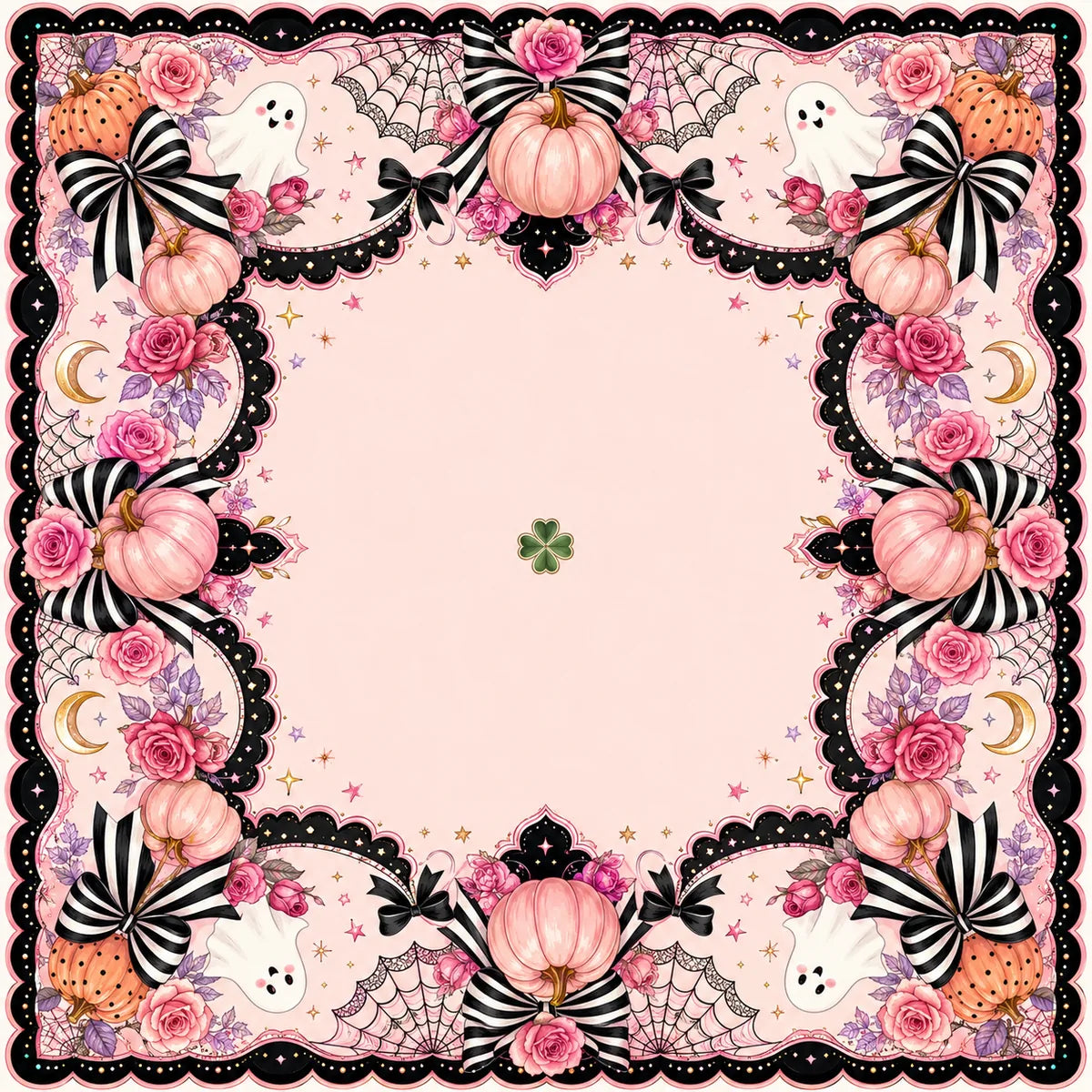 Pink Halloween American Mahjong mat product and lifestyle view 2