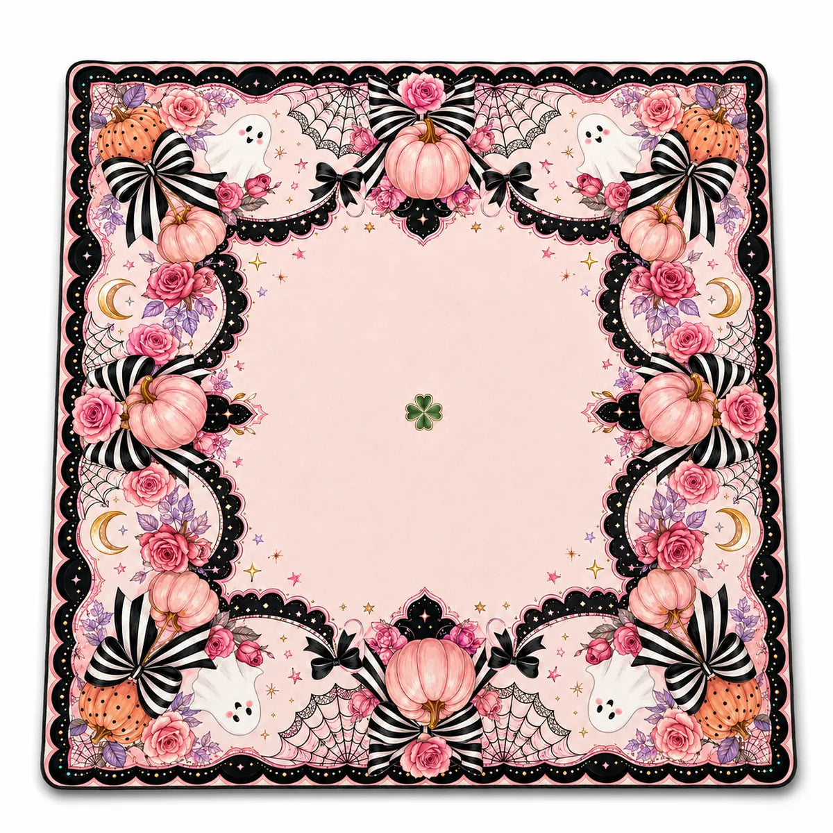 Pink Halloween American Mahjong mat product and lifestyle view 3