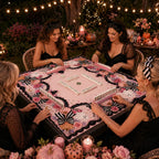 Pink Halloween American Mahjong mat product and lifestyle view 5