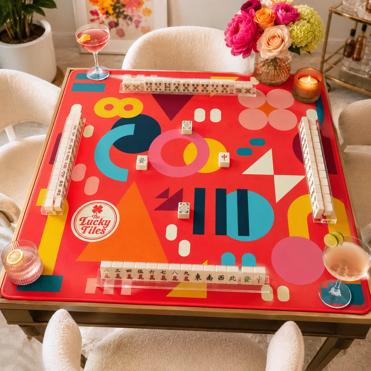 Playful Geometry American Mahjong mat product and lifestyle view 3