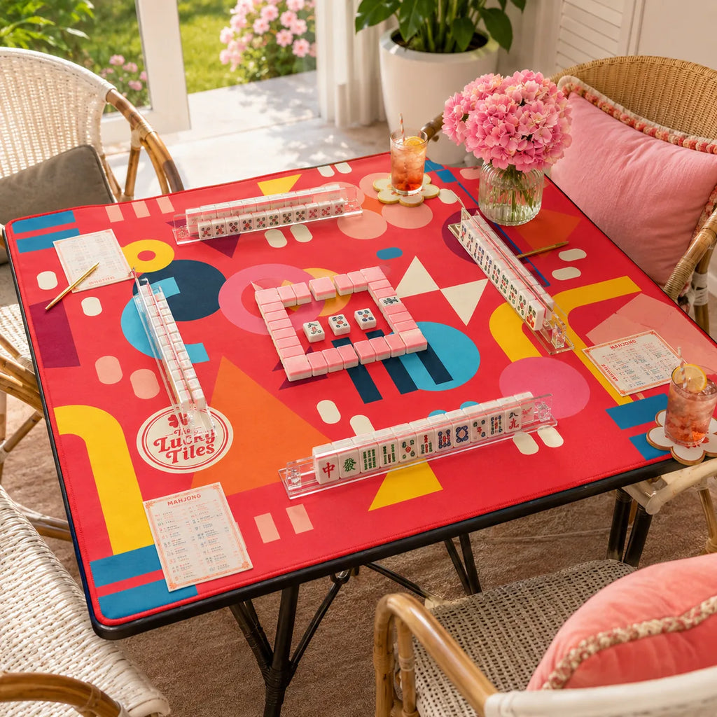 Playful Geometry American Mahjong mat product and lifestyle view 4