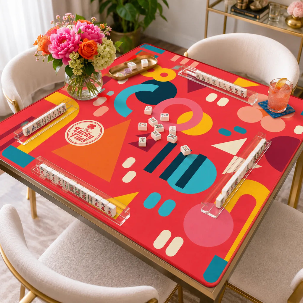 Playful Geometry American Mahjong mat product and lifestyle view 5