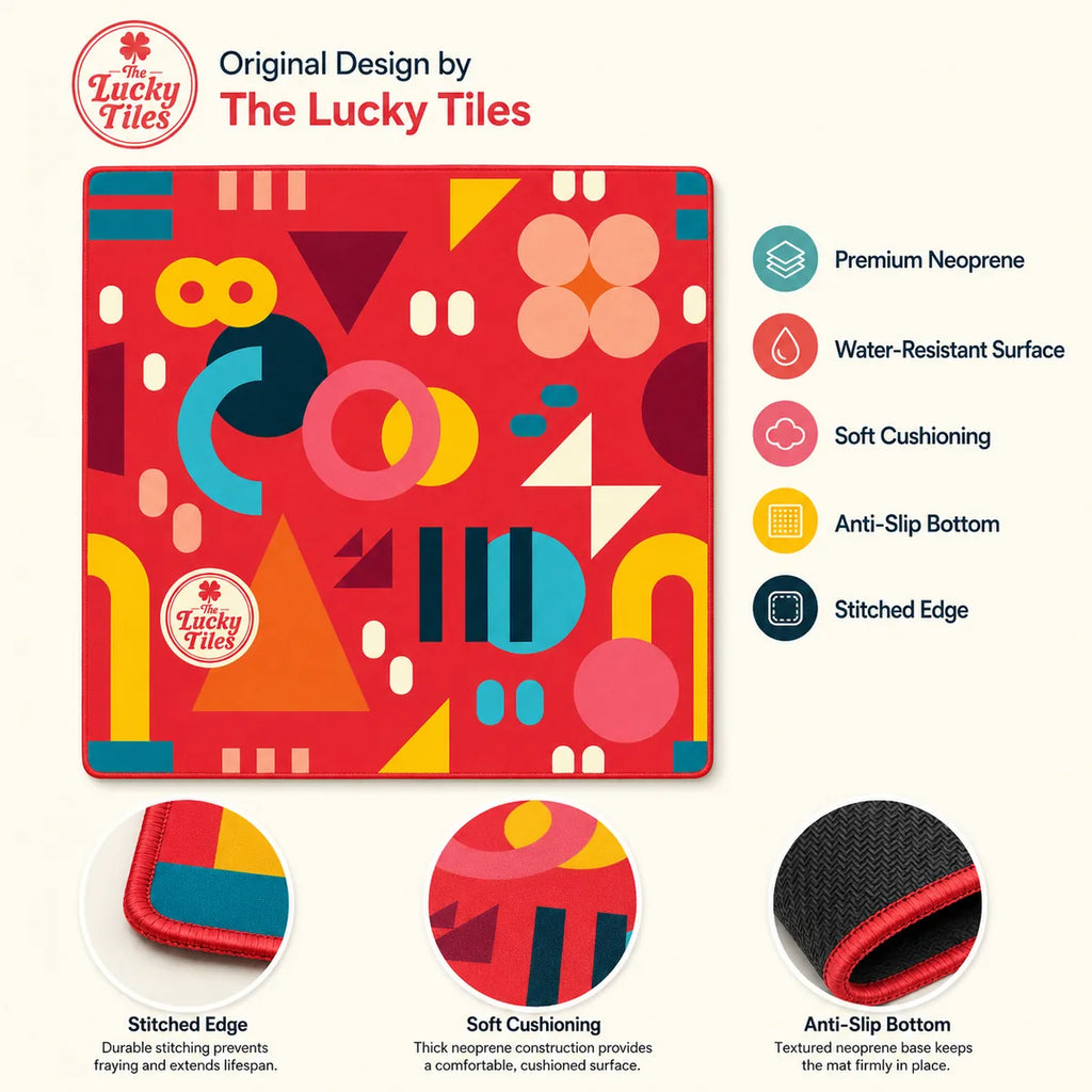 Playful Geometry American Mahjong mat product and lifestyle view 6