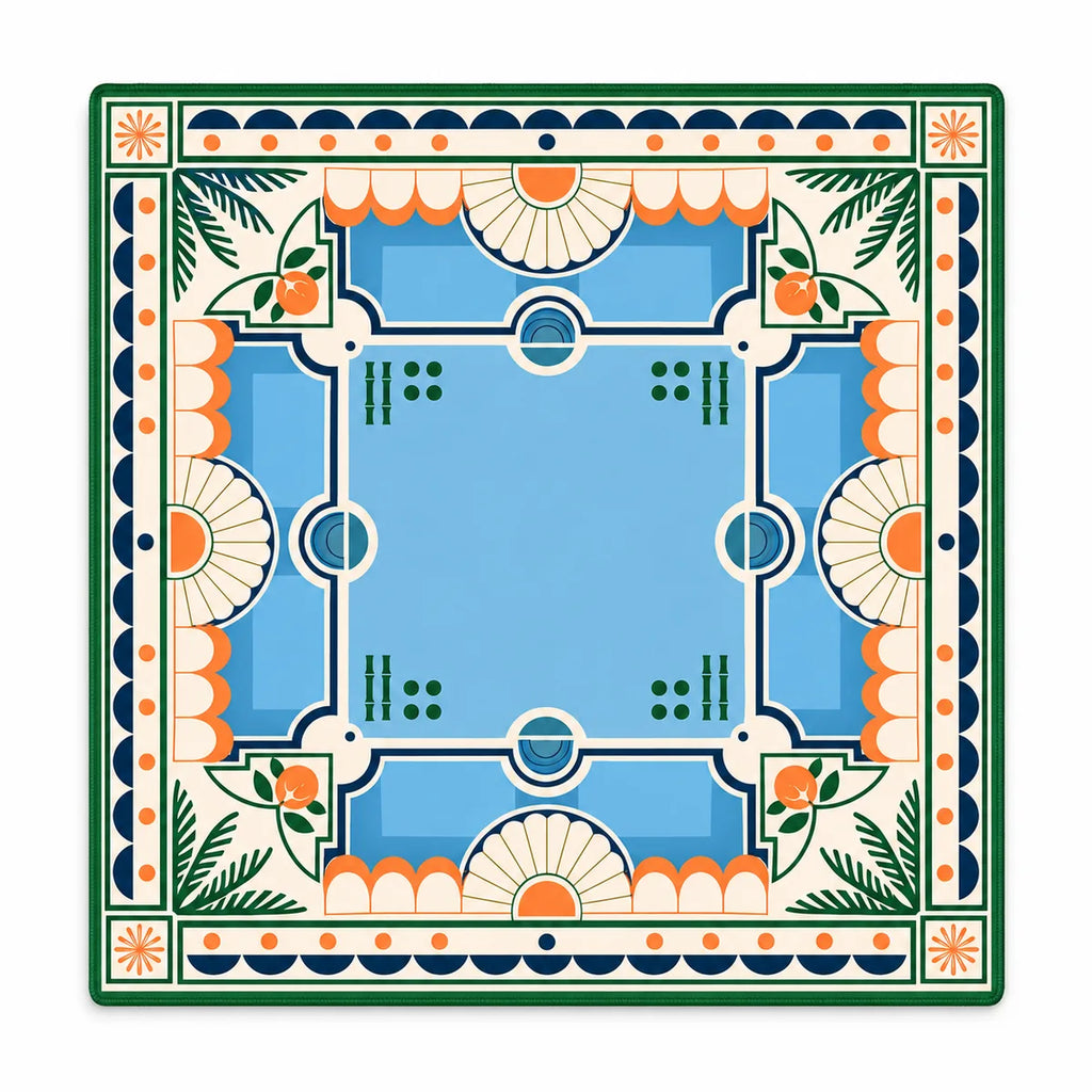Poolside Palms American Mahjong mat full design by The Lucky Tiles