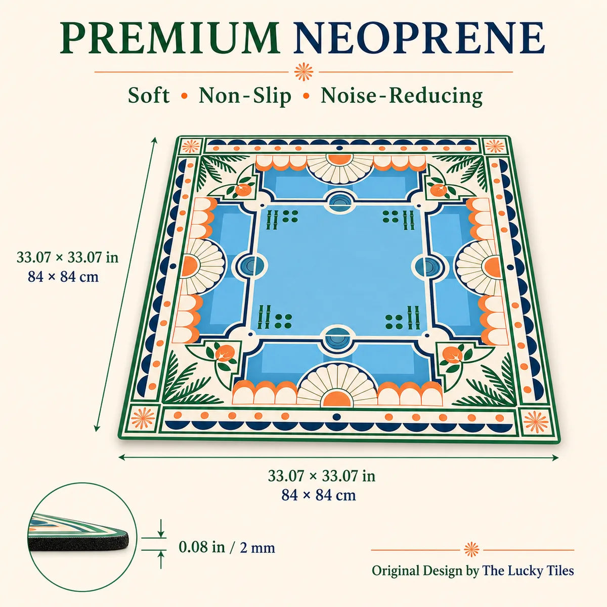 Poolside Palms American Mahjong mat product and lifestyle view 6