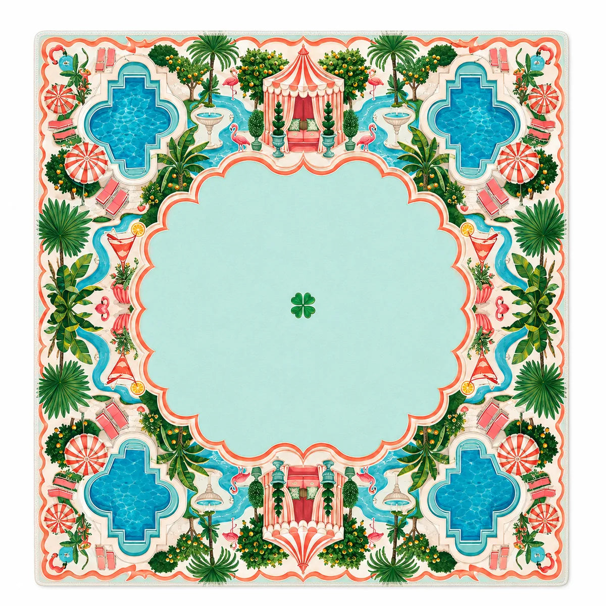 Poolside Paradise American Mahjong mat full design by The Lucky Tiles