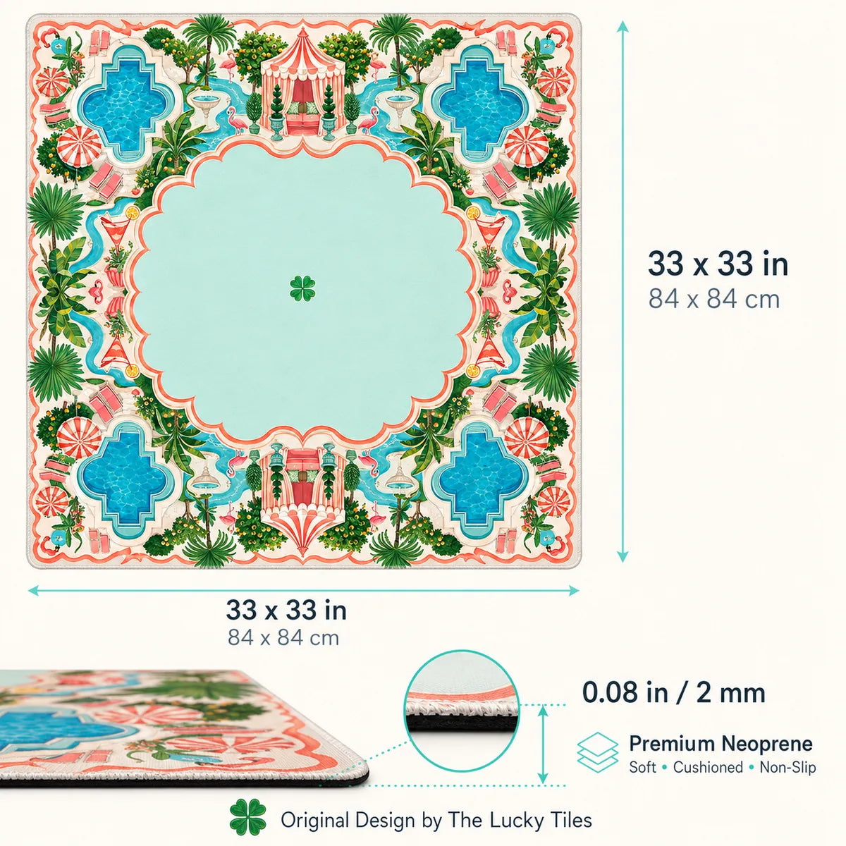 Poolside Paradise American Mahjong mat product and lifestyle view 5