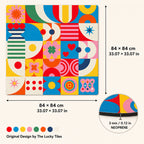 Pop Art American Mahjong mat dimensions 84 by 84 cm and 3 mm neoprene thickness