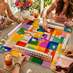 Prism Plaid American Mahjong mat product and lifestyle view 5