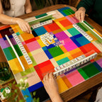 Prism Plaid American Mahjong mat product and lifestyle view 6