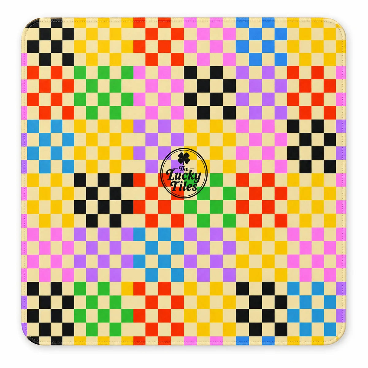 Rainbow Checkerboard American Mahjong mat full design by The Lucky Tiles