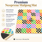 Rainbow Checkerboard American Mahjong mat product and lifestyle view 5