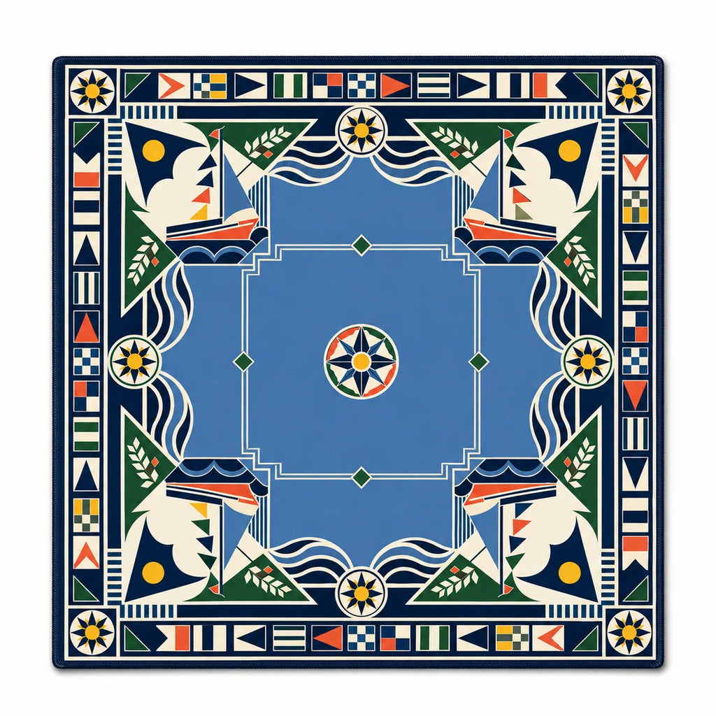 Regatta Geometry American Mahjong mat full design by The Lucky Tiles