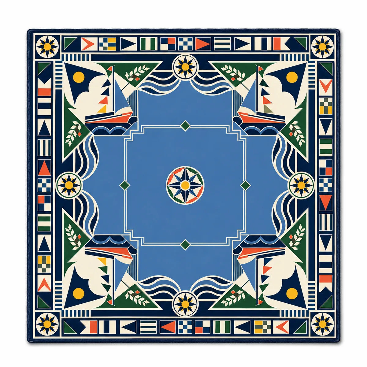 Regatta Geometry American Mahjong mat full design by The Lucky Tiles