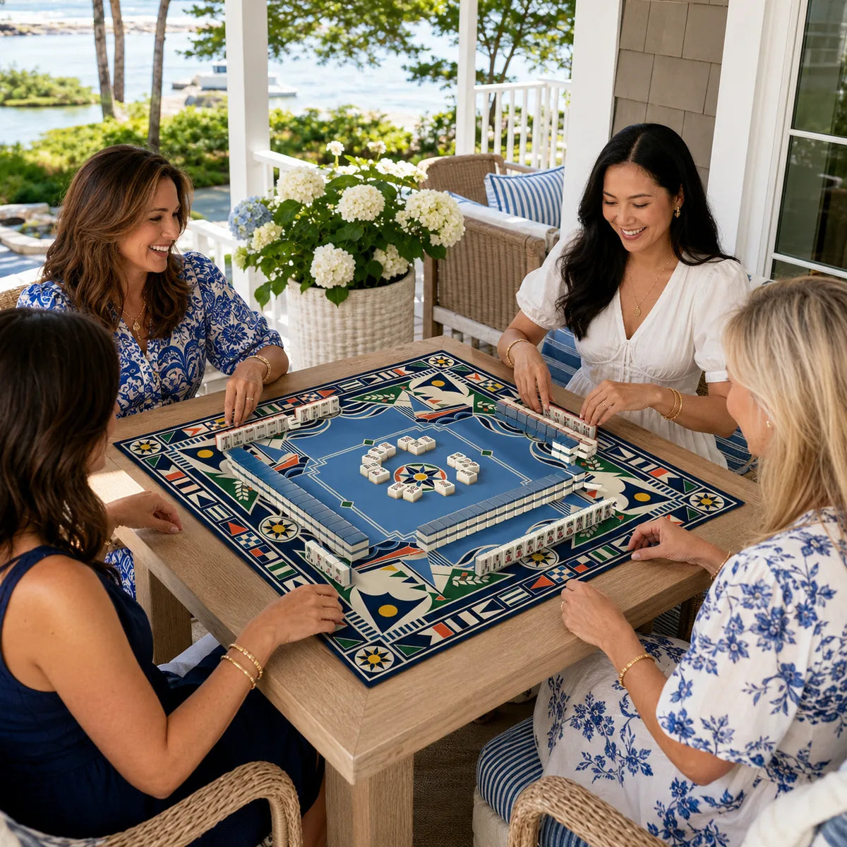 Regatta Geometry American Mahjong mat product and lifestyle view 3