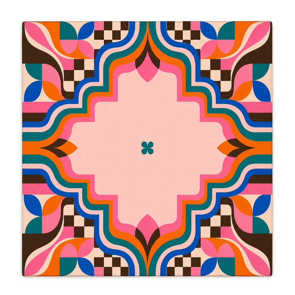 Retro Color Geometry American Mahjong mat full design by The Lucky Tiles