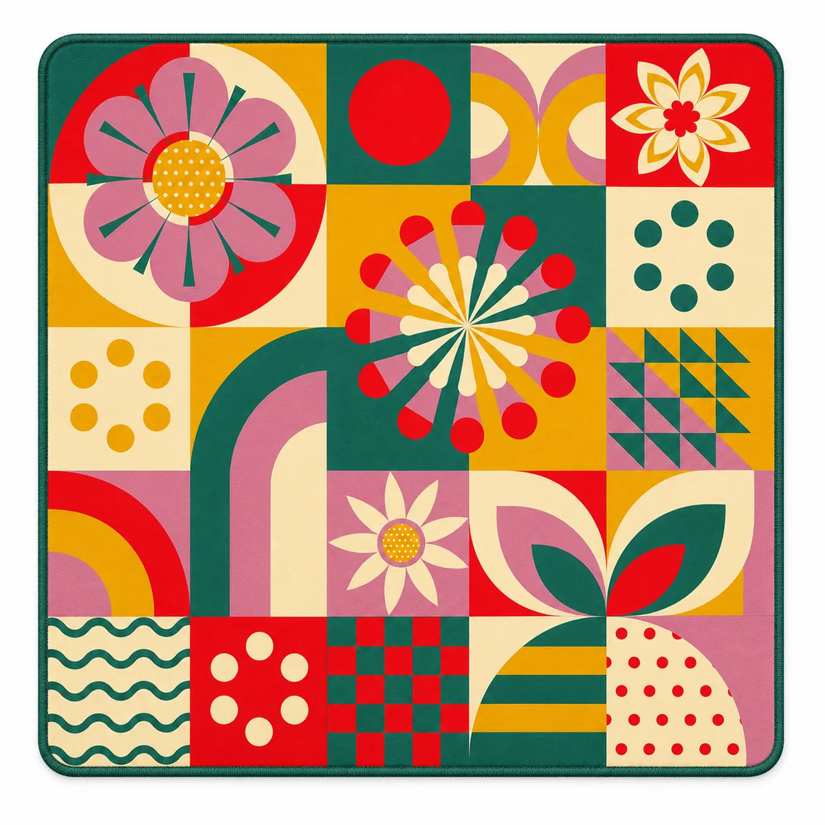 Retro Flower Garden American Mahjong mat full design by The Lucky Tiles