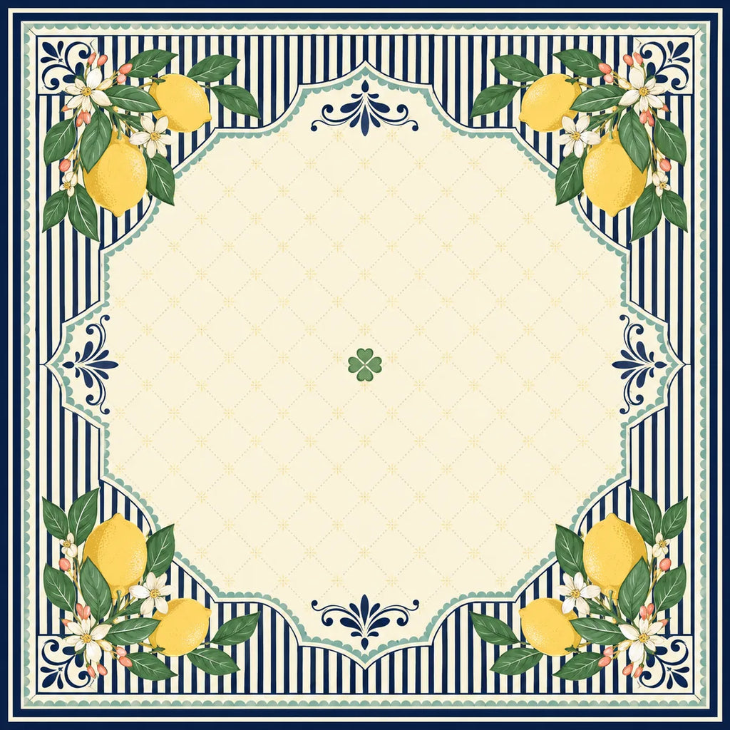 Riviera Lemon American Mahjong mat product and lifestyle view 2
