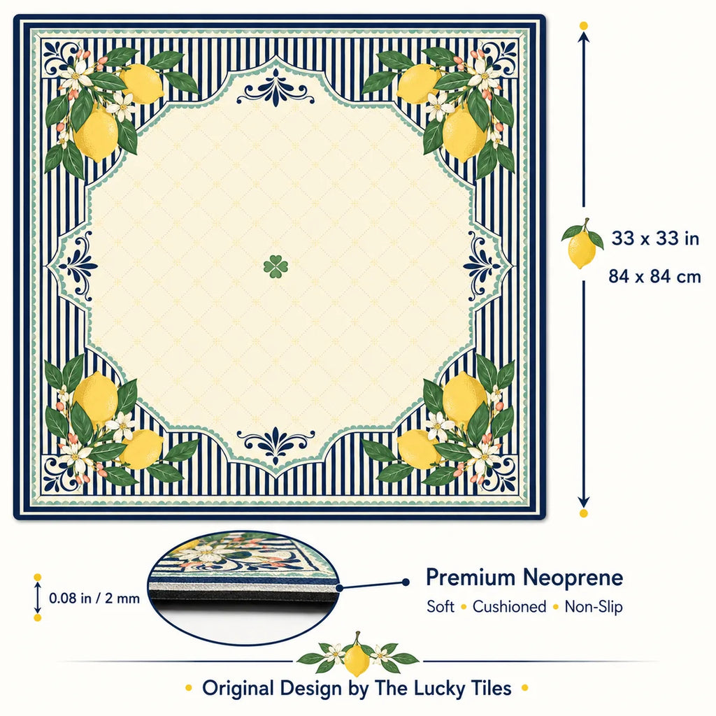 Riviera Lemon American Mahjong mat product and lifestyle view 6