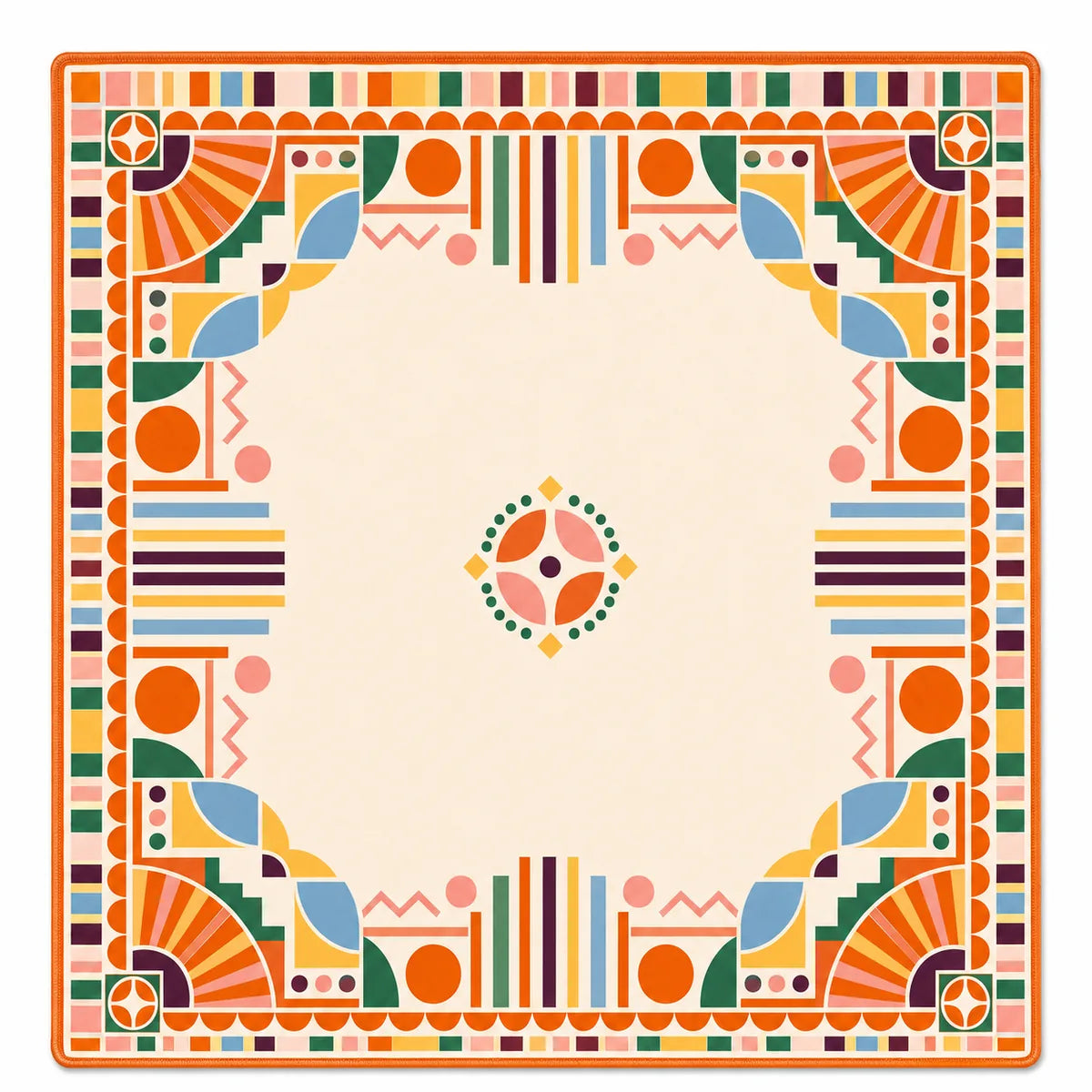 Sunset Art Deco American Mahjong mat full design by The Lucky Tiles