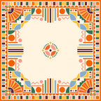 Sunset Art Deco American Mahjong mat product and lifestyle view 2