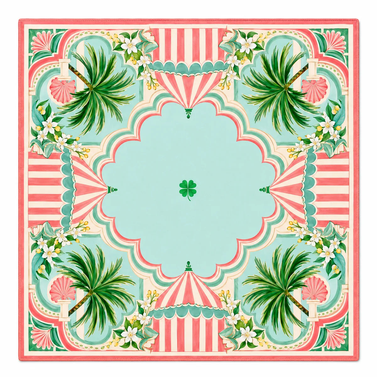 Tropical Escape American Mahjong mat full design by The Lucky Tiles
