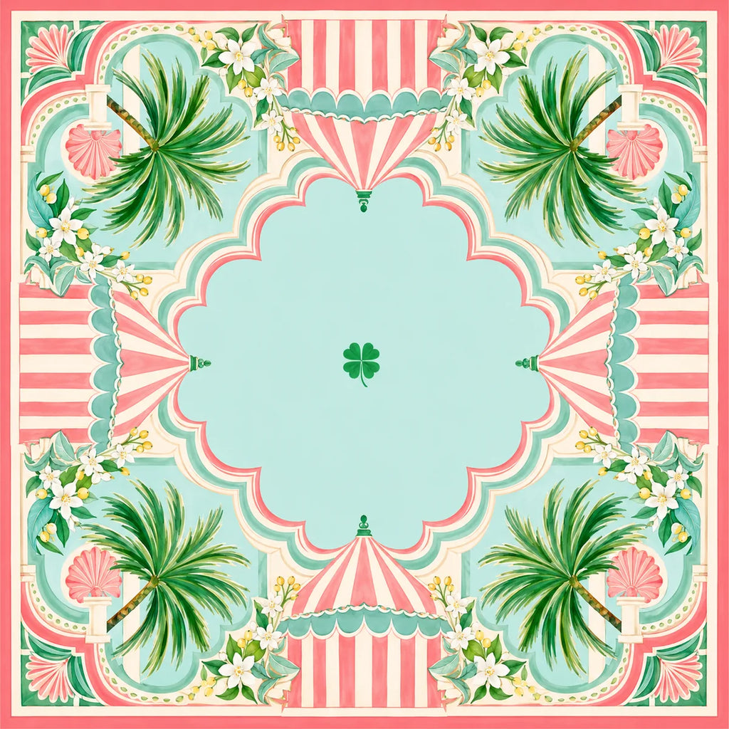 Tropical Escape American Mahjong mat product and lifestyle view 2