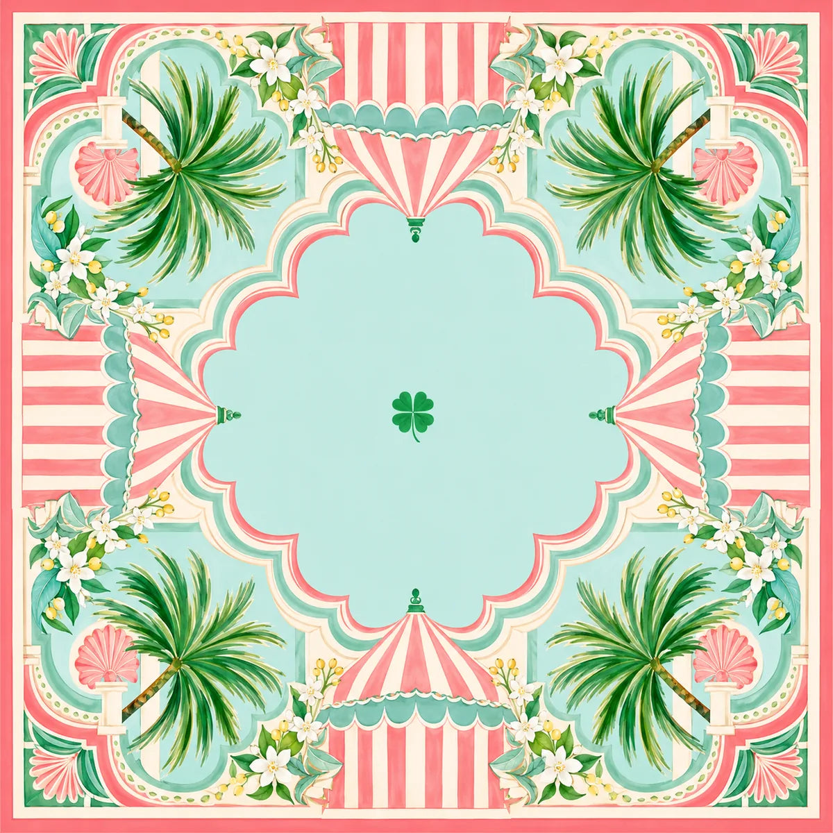 Tropical Escape American Mahjong mat product and lifestyle view 2