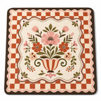 Vintage Check Florals American Mahjong mat product and lifestyle view 6