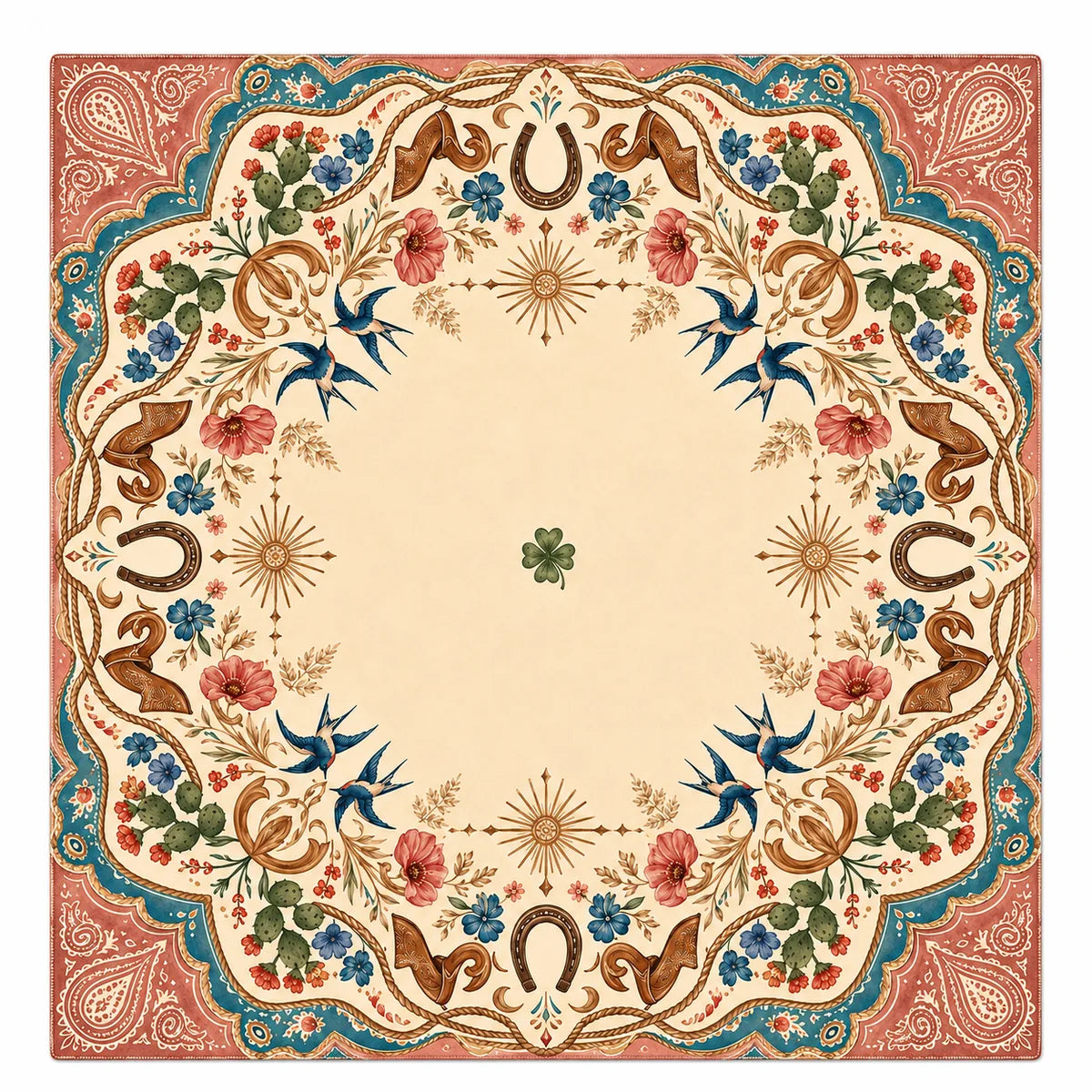 Western Desert American Mahjong mat full design by The Lucky Tiles