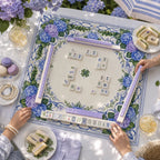 Wisteria Garden American Mahjong mat product and lifestyle view 4