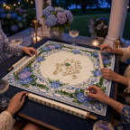 Wisteria Garden American Mahjong mat product and lifestyle view 5
